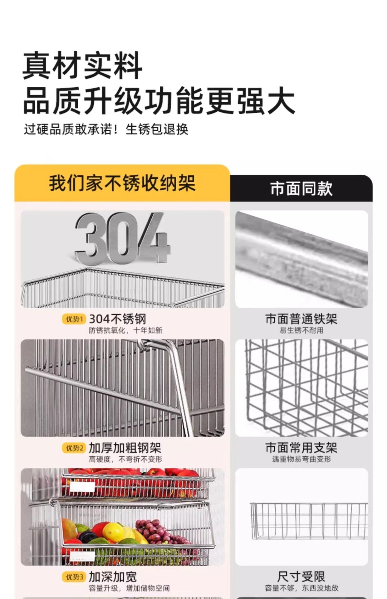 Multi-layered floor-standing household fruit, vegetable and snack storage rack, multi-functional living room trolley