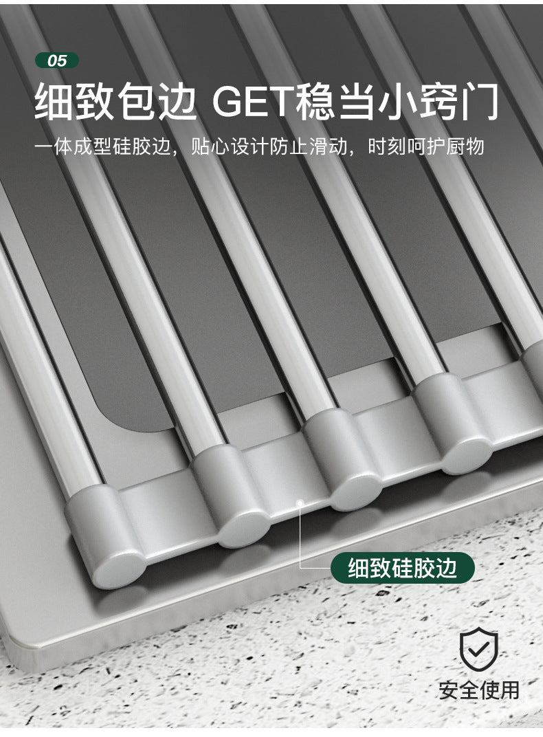 Dishwashing Sink Drain Rack 304 Stainless Steel Retractable Kitchen Drain Rack - Image 9