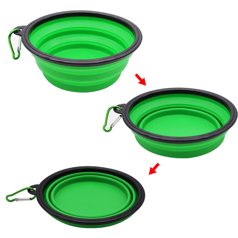 Dog bowl, pet foldable bowl, suitable for cats and dogs, portable pet feeding spray tray, suitable for walking, parking lot and travel, with climbing buckle 狗碗宠物可折叠碗，猫狗可用，便携式宠物喂食喷盘，用于步行停车场旅行，带 登山扣 - 宠物友好型户外用品 - Zhongshan Star Trade