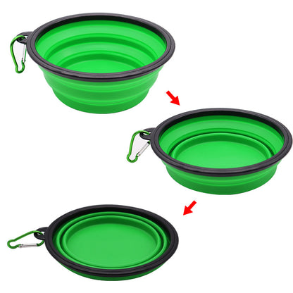 Dog bowl, pet foldable bowl, suitable for cats and dogs, portable pet feeding spray tray, suitable for walking, parking lot and travel, with climbing buckle 狗碗宠物可折叠碗，猫狗可用，便携式宠物喂食喷盘，用于步行停车场旅行，带 登山扣 - 宠物友好型户外用品 - Zhongshan Star Trade