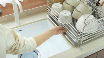 Sink tableware organizer, expandable bowl, plate and cup drainage storage rack, 304 stainless steel kitchen countertop stand 