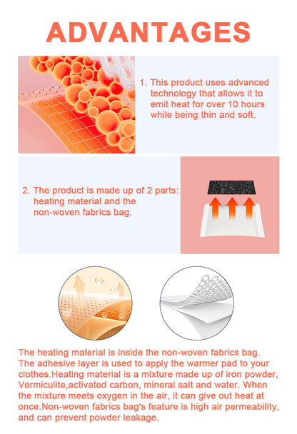 Hand warmers, heating insoles, warm foot patches, warm patches - long-lasting, safe, natural and odorless air-activated hand 