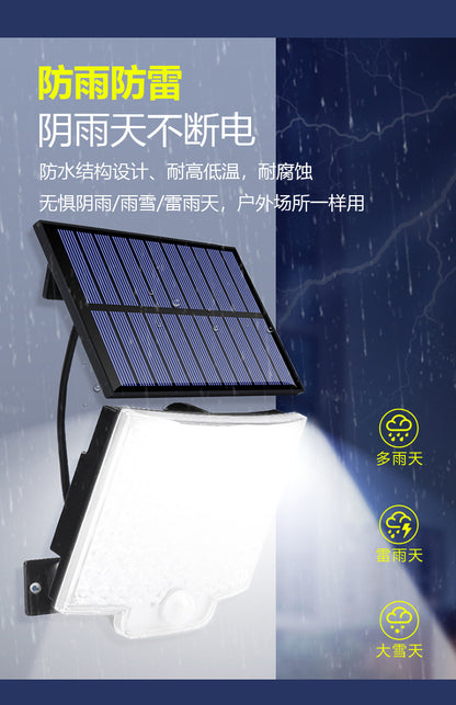 Solar outdoor light 2835LM 106 LED safety light, with remote control, IP65 waterproof, 180° wide-angle floodlight wall lamp, with 4 modes