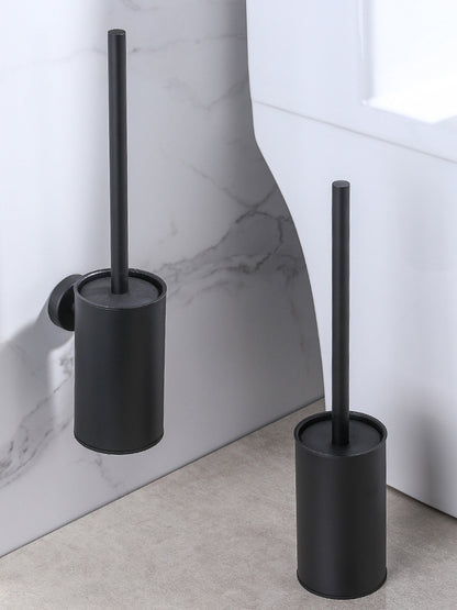 304 stainless steel toilet brush holder set, bathroom wall-mounted circular