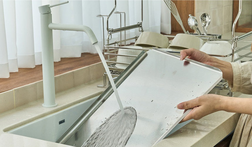 Sink tableware organizer, expandable bowl, plate and cup drainage storage rack, 304 stainless steel kitchen countertop stand 