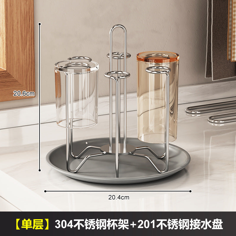 304 stainless steel desktop draining cup holder upside down, high appearance level, kitchen storage rack, tea cup holder for 