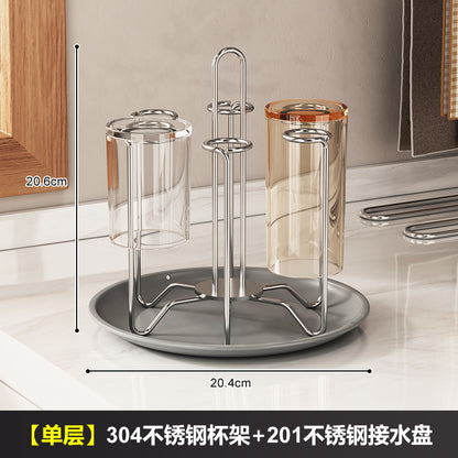 304 stainless steel desktop draining cup holder upside down, high appearance level, kitchen storage rack, tea cup holder for 