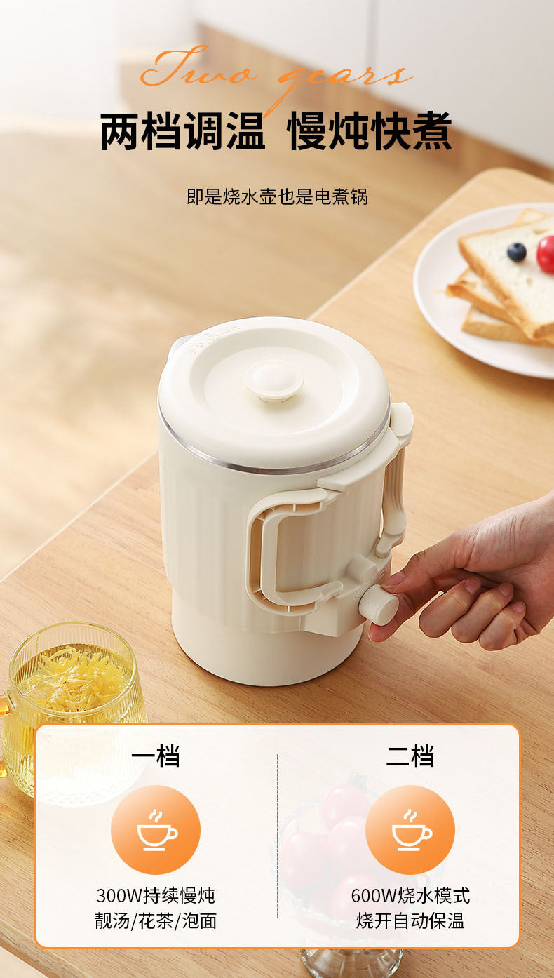 German small travel outdoor kettle, foldable electric kettle, household kettle, stainless steel portable electric kettle