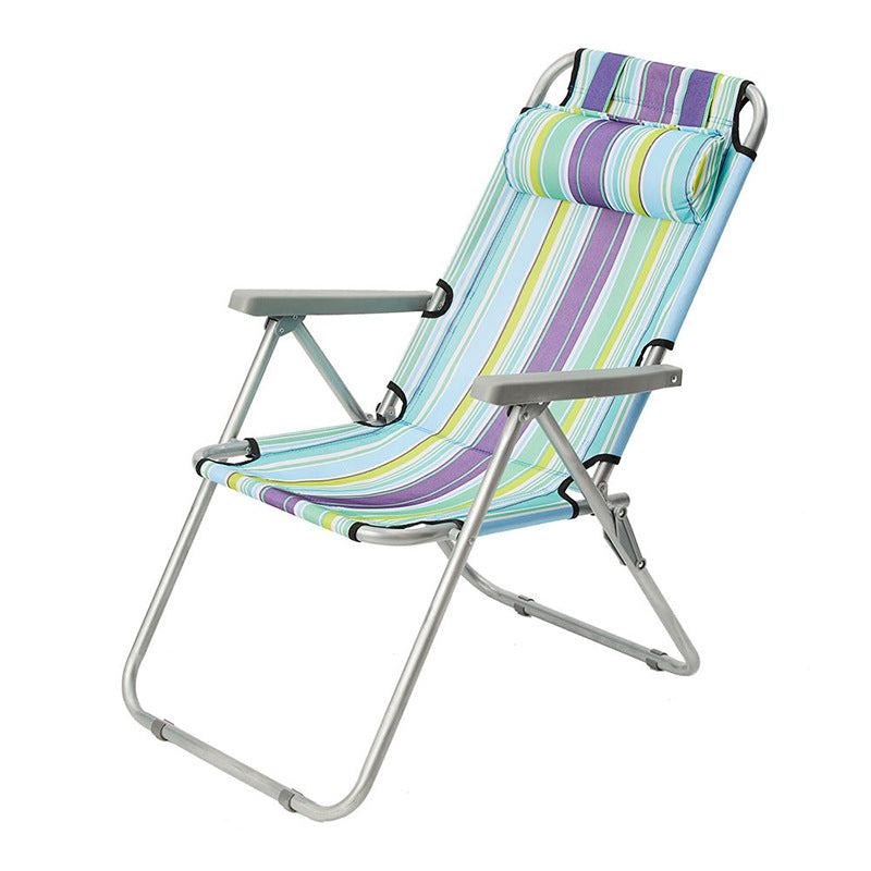 Folding beach chairs, foldable camping chairs, with headrests and armrests折叠沙滩椅，可折叠露营椅，带头枕、和扶手 - 户外折叠椅 - Zhongshan Star Trade - Blue - 93X53x72CM