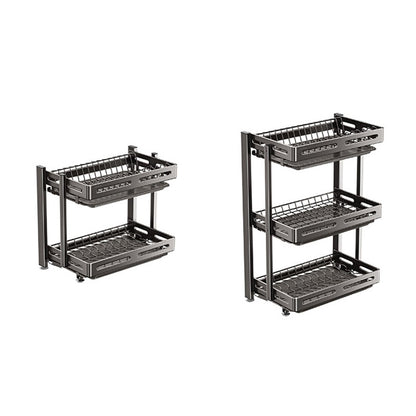 304 stainless steel folding draining dish rack, kitchen multi-functional storage stand, multi-layer dish cabinet, dish and sp