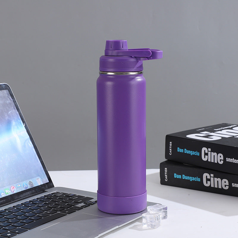 Space kettle, 304 stainless steel anti - slip bottom pad, insulated cup, large capacity outdoor sports water bottle 太空壶304不锈钢防滑底垫保温杯大容量户外运动水壶 - 保温杯 - Zhongshan Star Trade - 紫色 - 1000ml