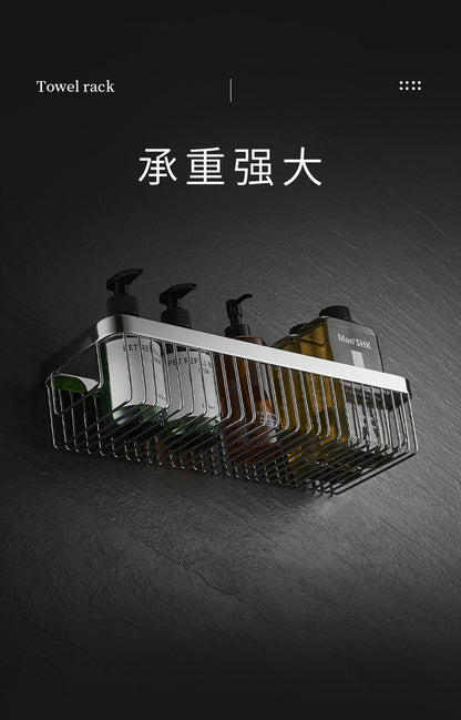 304 stainless steel bathroom storage rack rectangular wall mounted storage mesh basket bathroom shower room washbasin corner rack