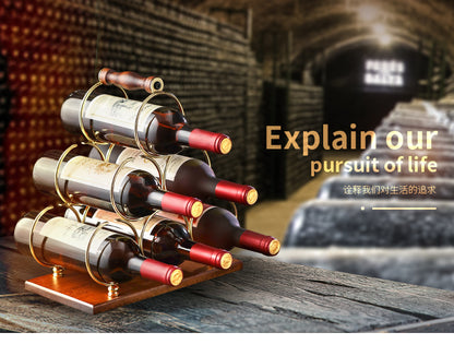 Creative wine rack ornament, solid wood wine rack, upside-down wine glass rack, home living room European style wine cabinet display rack