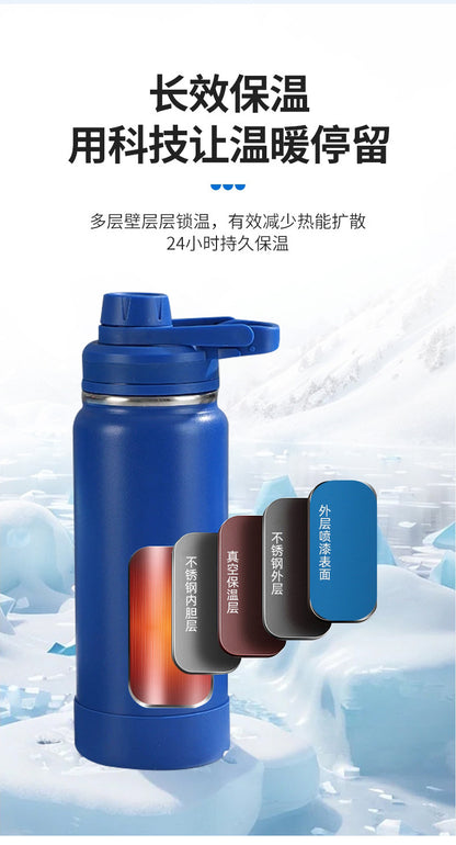 Space kettle, 304 stainless steel anti - slip bottom pad, insulated cup, large capacity outdoor sports water bottle 太空壶304不锈钢防滑底垫保温杯大容量户外运动水壶 - 保温杯 - Zhongshan Star Trade