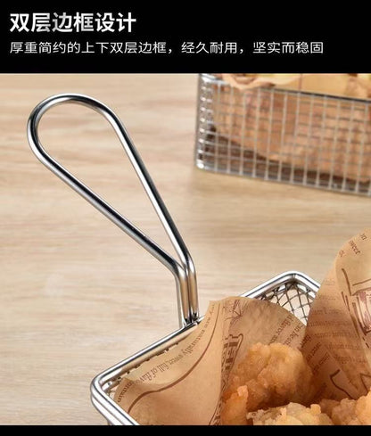 304 stainless steel French fries basket, fried food plate, fried chicken creative snack plate, French fries basket, fried chicken basket
