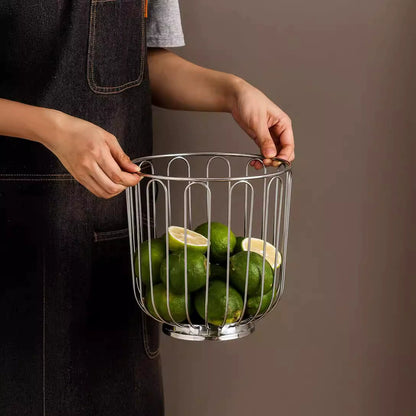 304 stainless steel fruit basket, fruit plate, fruit basket, citrus basket, home storage and decoration, round