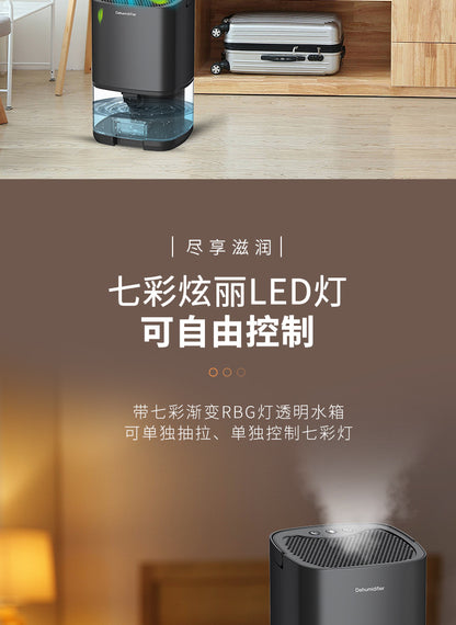 Household dehumidifier 1000ML water tank with automatic shut-off function, suitable for 5 to 26 square meters portable small dehumidifier, suitable for bathroom, bedroom, RV, closet room, 7-color LED light