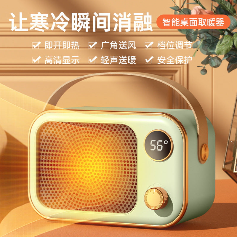 New cross - border warm air blower, high - power heater, ceramic PTC household smart electric heater, portable little sun 新款跨境暖风机大功率取暖器陶瓷PTC家用智能电暖器便捷式小太阳 - Zhongshan Star Trade - 数显暖风机【绿色】1200w - 美规