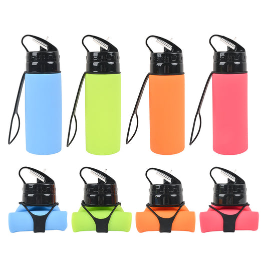 Silicone outdoor water bottle, high appearance level, pp high - temperature resistant, shockproof, portable, folding water cup for children, students and adults 硅胶户外水壶高颜值pp耐高温防摔便携儿童学生成人折叠水杯 - 保温杯 - Zhongshan Star Trade
