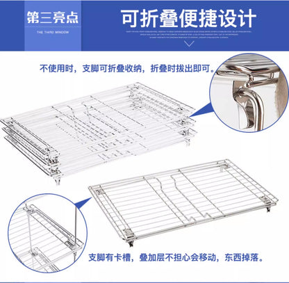 Lower sink storage rack 304 stainless steel cabinet separation storage rack cabinet pot rack freezer multi-layer storage