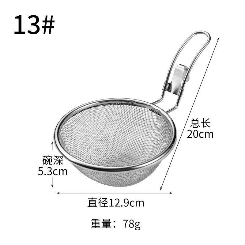Stainless steel 304 hot pot strainer with hook, household hot pot and spicy hot pot strainer, deep-frying filter strainer