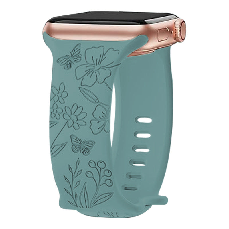 The embossed silicone strap for Apple iwatch is suitable for the entire series of Apple Watch