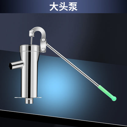 Water pump - stainless steel household hand-operated water pump for old-fashioned water wells, hand-operated water pump for wellheads, hand-operated water pump for drawing water by pressure.