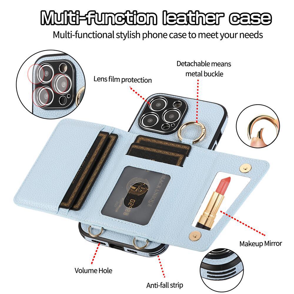The crossbody lanyard card insert phone case is suitable for the Apple series