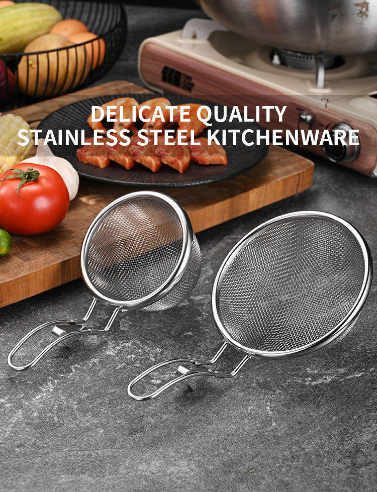 Stainless steel 304 hot pot strainer with hook, household hot pot and spicy hot pot strainer, deep-frying filter strainer