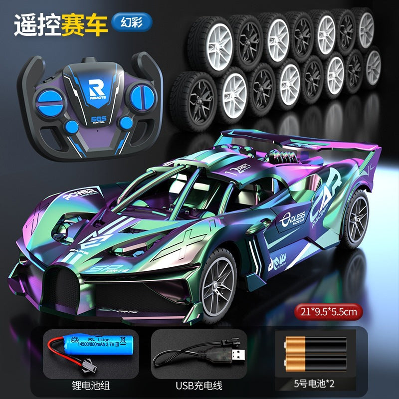 Remote control car racing four-way model, durable drop-resistant high-speed car racing, children's and boys' toy