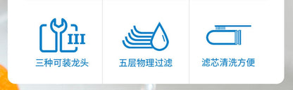 Universal faucet water purifier, tap water filter, household kitchen dual filtration water