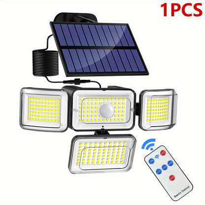 Solar outdoor light 2835LM 106 LED safety light, with remote control, IP65 waterproof, 180° wide-angle floodlight wall lamp, with 4 modes