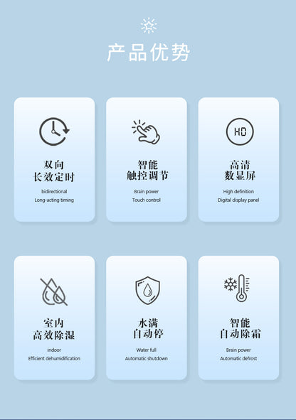 Dehumidifier, small household dehumidifier, quiet, automatic shutdown, bedroom dehumidifier (applicable area 41-60 square meters), bathroom, RV, closet