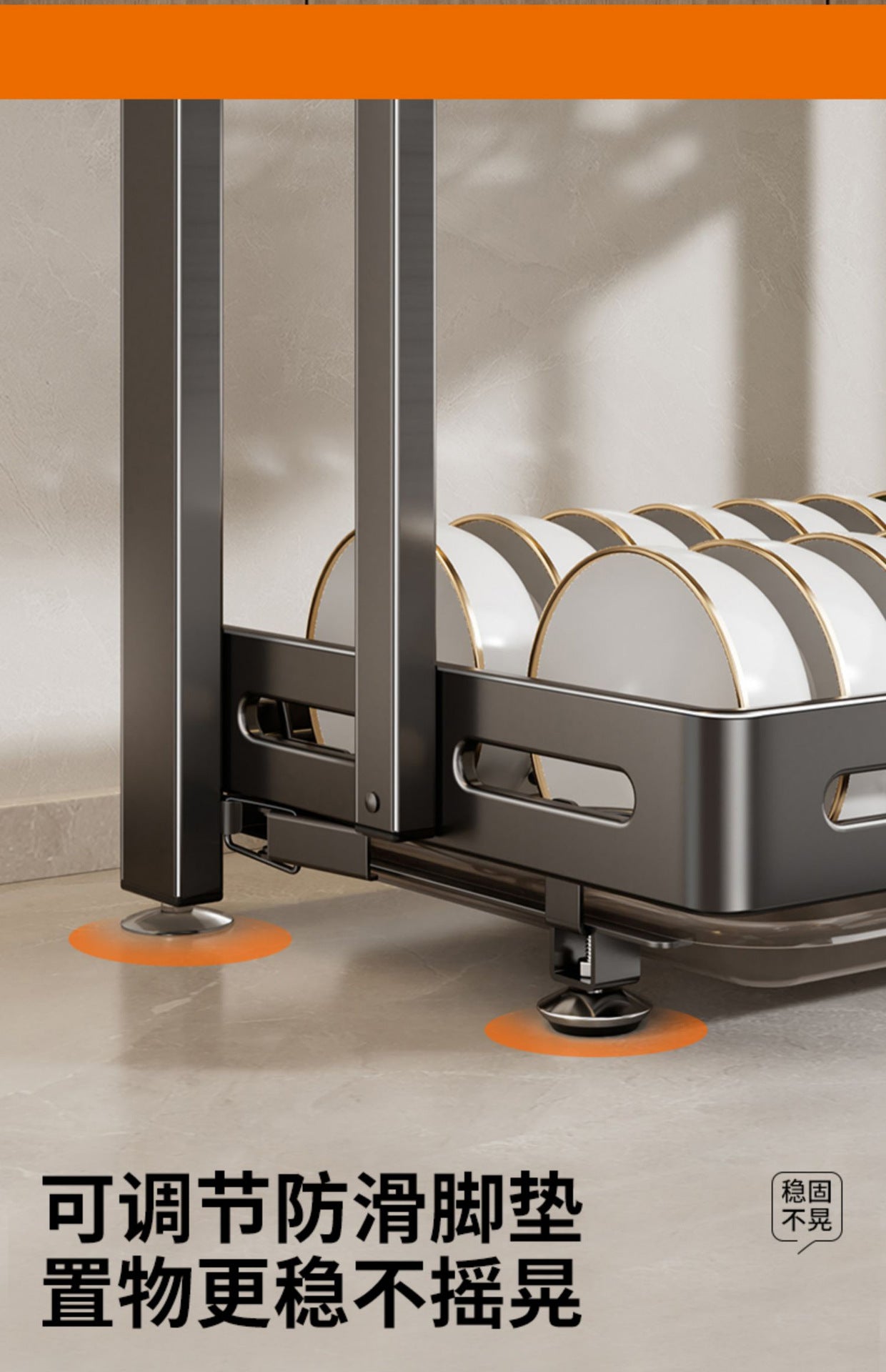 304 stainless steel folding draining dish rack, kitchen multi-functional storage stand, multi-layer dish cabinet, dish and sp