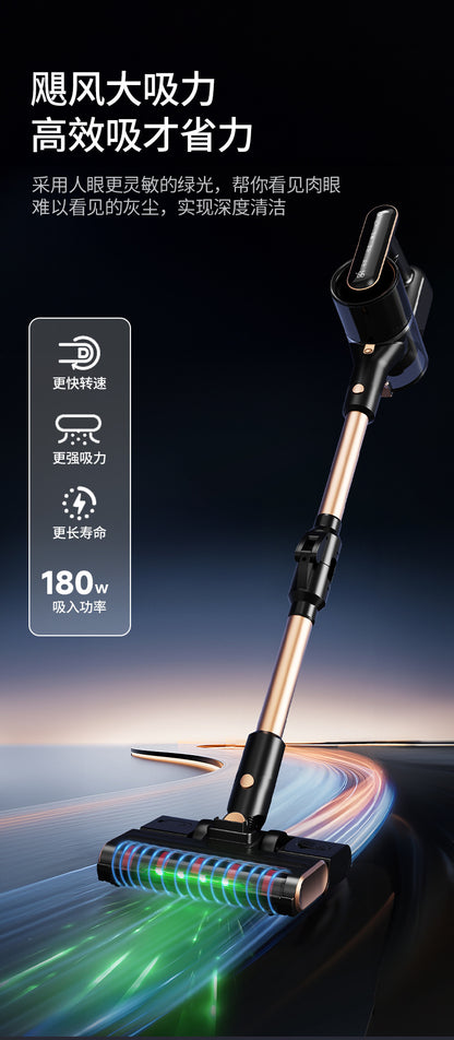 Wireless long-handled roller brush sweeping, suction and mopping all-in-one machine, 24V high suction power handheld vacuum cleaner for home carpets and floors