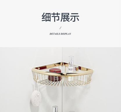 Bathroom triangular storage rack, bathroom net basket corner rack, non-perforated body wash rack, toilet corner storage rack