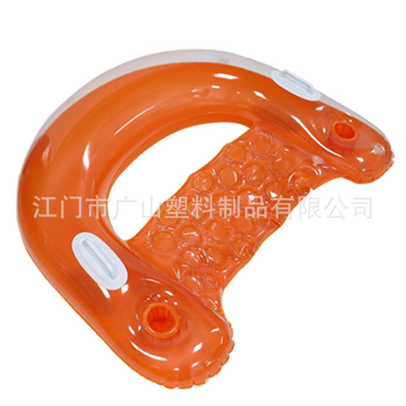 Inflatable Pool Float: Pool Lounge with Built - in Cup Holders – Heavy - Duty Handles – 220lb Weight Capacity – 95x80x25cm – Colors May Vary 充气泳池浮垫：游泳池休息室内置杯架 - 重型手柄 - 220磅重量容量 - 95x80x25cm - 颜色可能会有所不同 - 水上玩具 - Zhongshan Star Trade - Orange - 95x80x25cm
