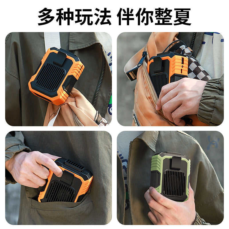 Waist-mounted fan clip-on USB portable mini desktop handheld fan, outdoor cooling neck-hanging fan