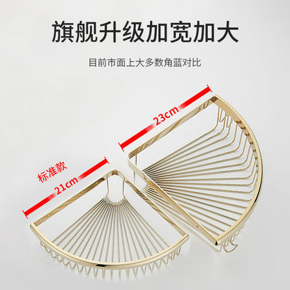 Bathroom triangular storage rack, bathroom net basket corner rack, non-perforated body wash rack, toilet corner storage rack