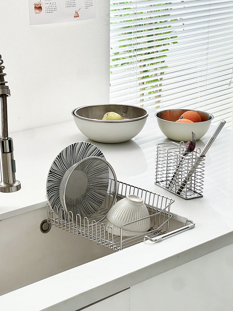 304 stainless steel kitchen sink, draining rack, sink, telescopic vegetable washing basin, sink, draining basket, chopstick r