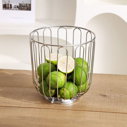 304 stainless steel fruit basket, fruit plate, fruit basket, citrus basket, home storage and decoration, round