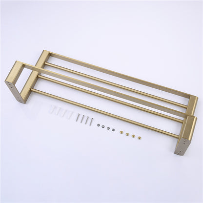 High-end brushed gold stainless steel towel rack and bath towel holder bathroom hardware set bathroom storage rack