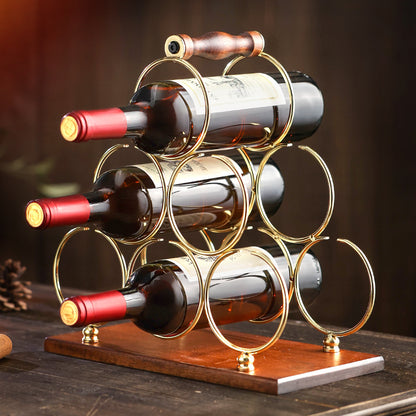 Creative wine rack ornament, solid wood wine rack, upside-down wine glass rack, home living room European style wine cabinet display rack