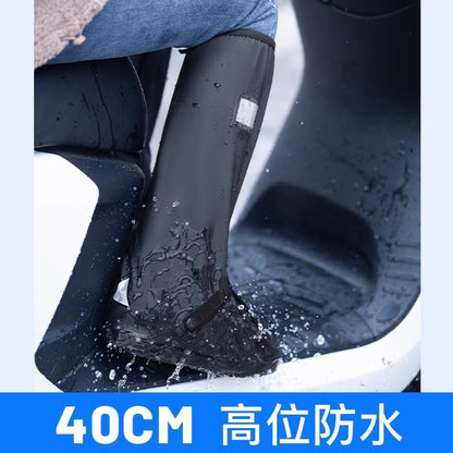 High-top rainproof shoe covers, outdoor cycling thickened waterproof rain boots, shoe covers, anti-slip and wear-resistant ra