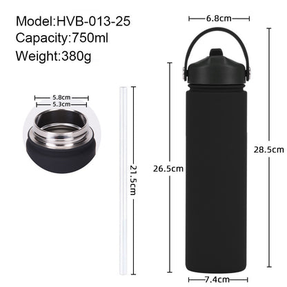 750ml stainless steel water bottle, wide - mouthed portable hand - held bottle, outdoor sports suction nozzle, insulated cup 750ml不锈钢水壶广口便携手提瓶子户外运动吸嘴保温杯 - 保温杯 - Zhongshan Star Trade