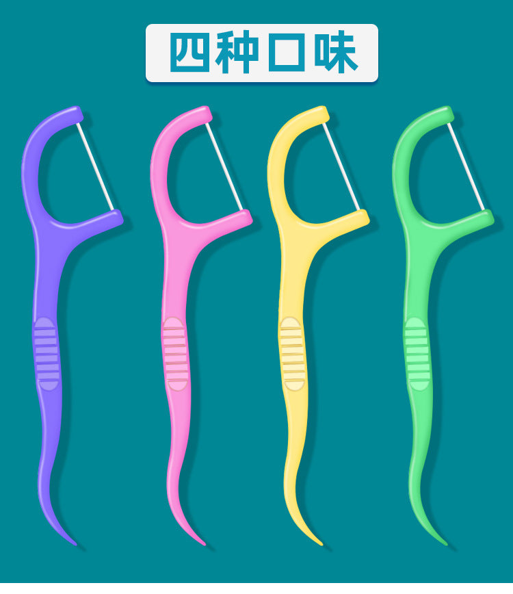 Fruit-flavored dental floss, individual packaging, disposable dental floss sticks