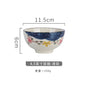 4.5 inch, 5 inch, retro Chinese Japanese creative hand - painted flower cereal ceramic soup rice bowl  4.5 英寸、5英寸，复古中国日式创意手绘花卉麦片陶瓷汤饭碗 - 日式餐具 - Zhongshan Star Trade - 清彩4.5英寸米饭碗