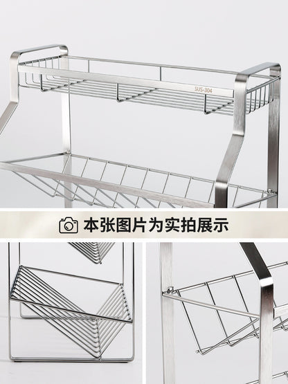 304 stainless steel kitchen condiment storage rack, storing soy sauce bottles, condiment jars, condiment rack countertop - Im