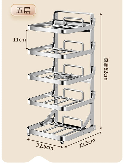 Stainless steel kitchen food preparation rack, no drilling required, wall-mounted vegetable tray, multi-layer hot pot side dish storage rack