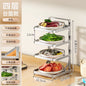 Stainless steel kitchen food preparation rack, no drilling required, wall-mounted vegetable tray, multi-layer hot pot side dish storage rack